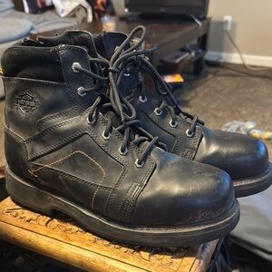 Harley-Davidson Men's Pete Steel Toe 6 inch Black Leather Boots